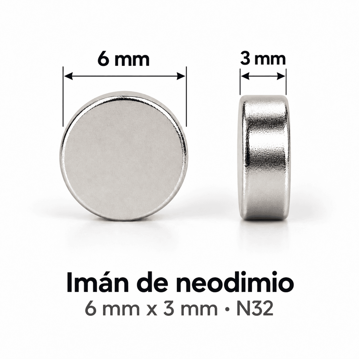 Imanes de Neodimio 6 x 3 mm Alta Precisión